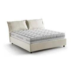 Letti Matrimoniali|Letti Contenitore > Dmora Letto matrimoniale contenitore 175x215cm con testiera imbottita - Apaia Beige