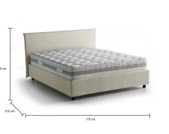 Letti Matrimoniali|Letti Contenitore > Dmora Letto matrimoniale contenitore 175x215cm rivestito in tessuto - Arcan Beige