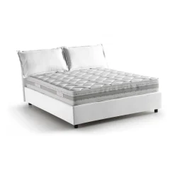 Letti Matrimoniali|Letti Contenitore > Dmora Letto matrimoniale contenitore 175x205cm classico - Adelfia Bianco