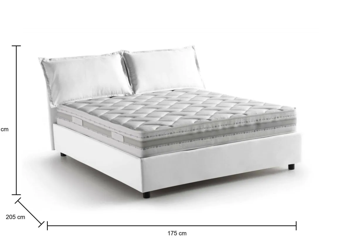 Letti Matrimoniali|Letti Contenitore > Dmora Letto matrimoniale contenitore 175x205cm classico - Adelfia Bianco