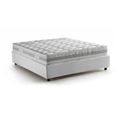 Letti Matrimoniali|Letti Contenitore > Dmora Letto matrimoniale contenitore 175x205cm con salvaspazio - Arnorld Bianco