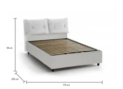 Letti Matrimoniali|Letti Contenitore > Dmora Letto matrimoniale contenitore 175x205cm elegante - Arnorld Bianco