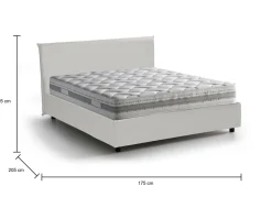 Letti Matrimoniali|Letti Contenitore > Dmora Letto matrimoniale contenitore 175x205cm minimal - Anassimene Bianco