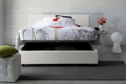 Letti Matrimoniali|Letti Contenitore > Dmora Letto matrimoniale contenitore 175x205cm minimal - Anassimene Bianco
