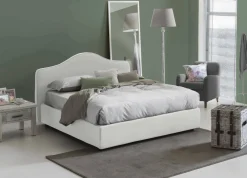 Letti Matrimoniali|Letti Contenitore > Dmora Letto matrimoniale contenitore 175x205cm rivestito in ecopelle - Abul Bianco