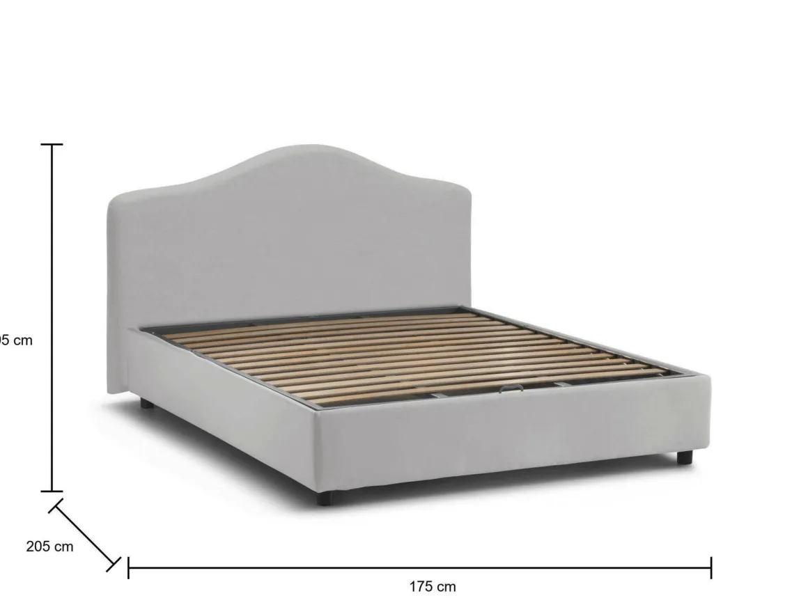 Letti Matrimoniali|Letti Contenitore > Dmora Letto matrimoniale contenitore 175x205cm rivestito in ecopelle - Abul Bianco