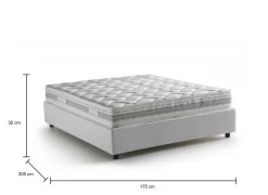 Letti Matrimoniali|Letti Contenitore > Dmora Letto matrimoniale contenitore 175x205cm struttura in legno - Ashlee Bianco