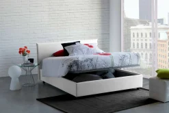 Letti Matrimoniali|Letti Contenitore > Dmora Letto matrimoniale contenitore 175x205cm struttura in legno - Ashlee Bianco