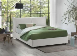 Letti Matrimoniali|Letti Contenitore > Dmora Letto matrimoniale contenitore 175x215cm classico - Verdite Bianco