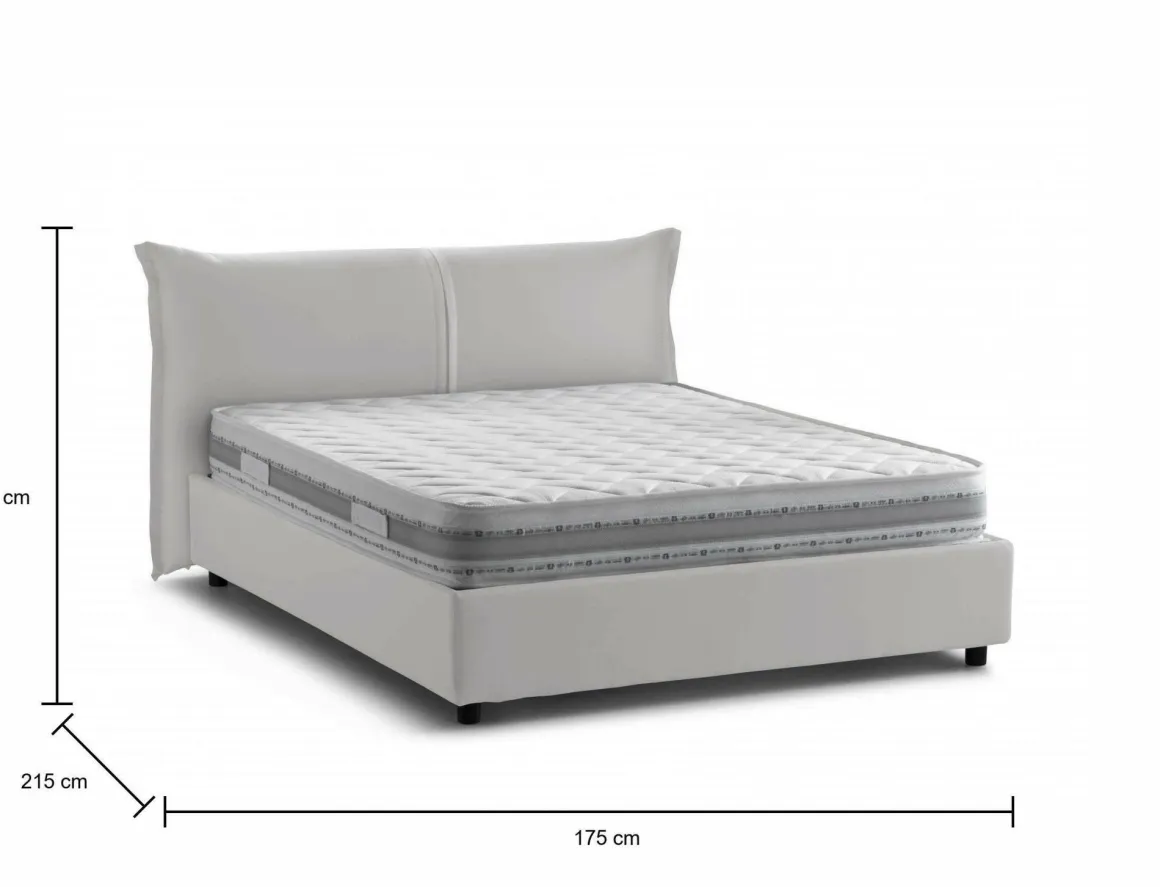 Letto matrimoniale contenitore bianco 175x215cm chic - Aldus