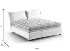 Letto matrimoniale contenitore bianco 175x215cm elegante - Amy