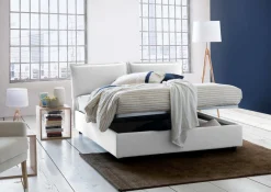 Letto matrimoniale contenitore bianco 175x215cm elegante - Amy