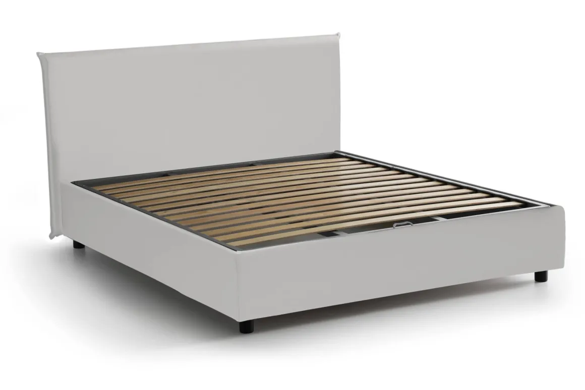Letto matrimoniale contenitore bianco 175x215cm minimal - Hackmanite