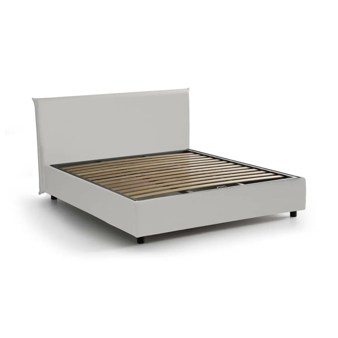 Letto matrimoniale contenitore bianco 175x215cm portaoggetti - Ariella