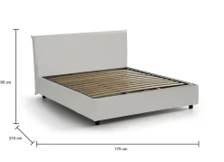 Letto matrimoniale contenitore bianco 175x215cm portaoggetti - Ariella