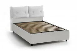 Letti Matrimoniali|Letti Contenitore > Dmora Letto matrimoniale contenitore 175x215cm sfoderabile - Aris Bianco