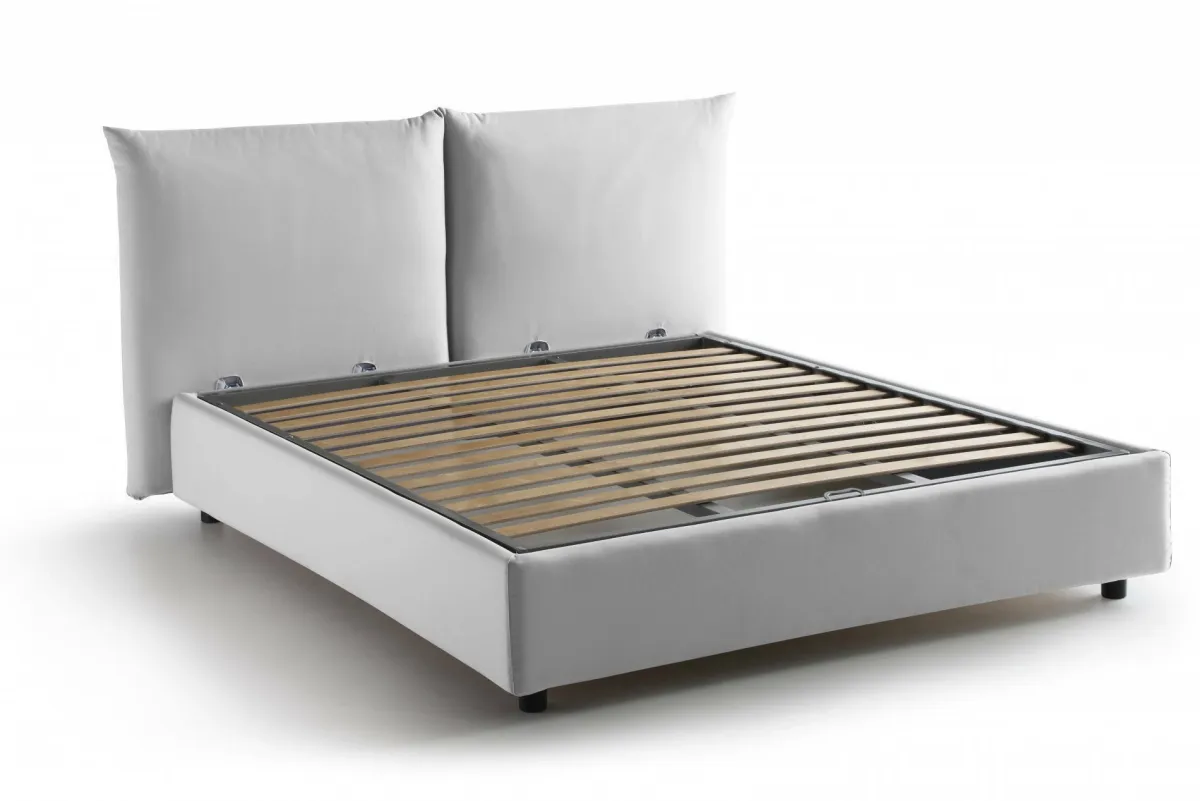 Letti Matrimoniali|Letti Contenitore > Dmora Letto matrimoniale contenitore 190x215cm - Arpino Bianco