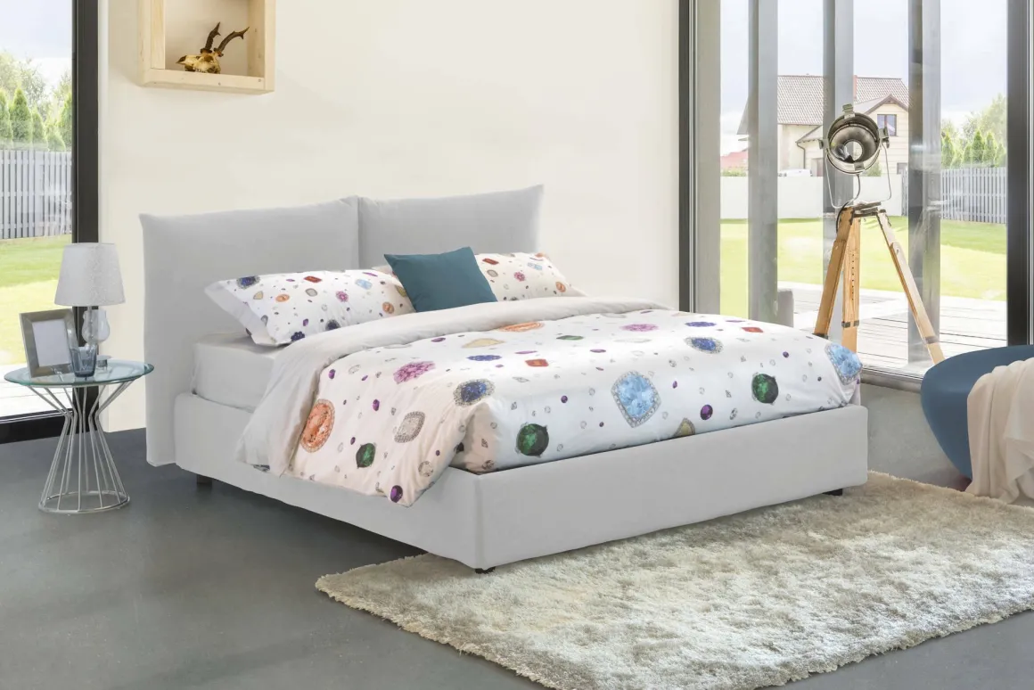 Letti Matrimoniali|Camera Da Letto > Dmora Letto matrimoniale contenitore 190x225cm classico - Aghineo Bianco