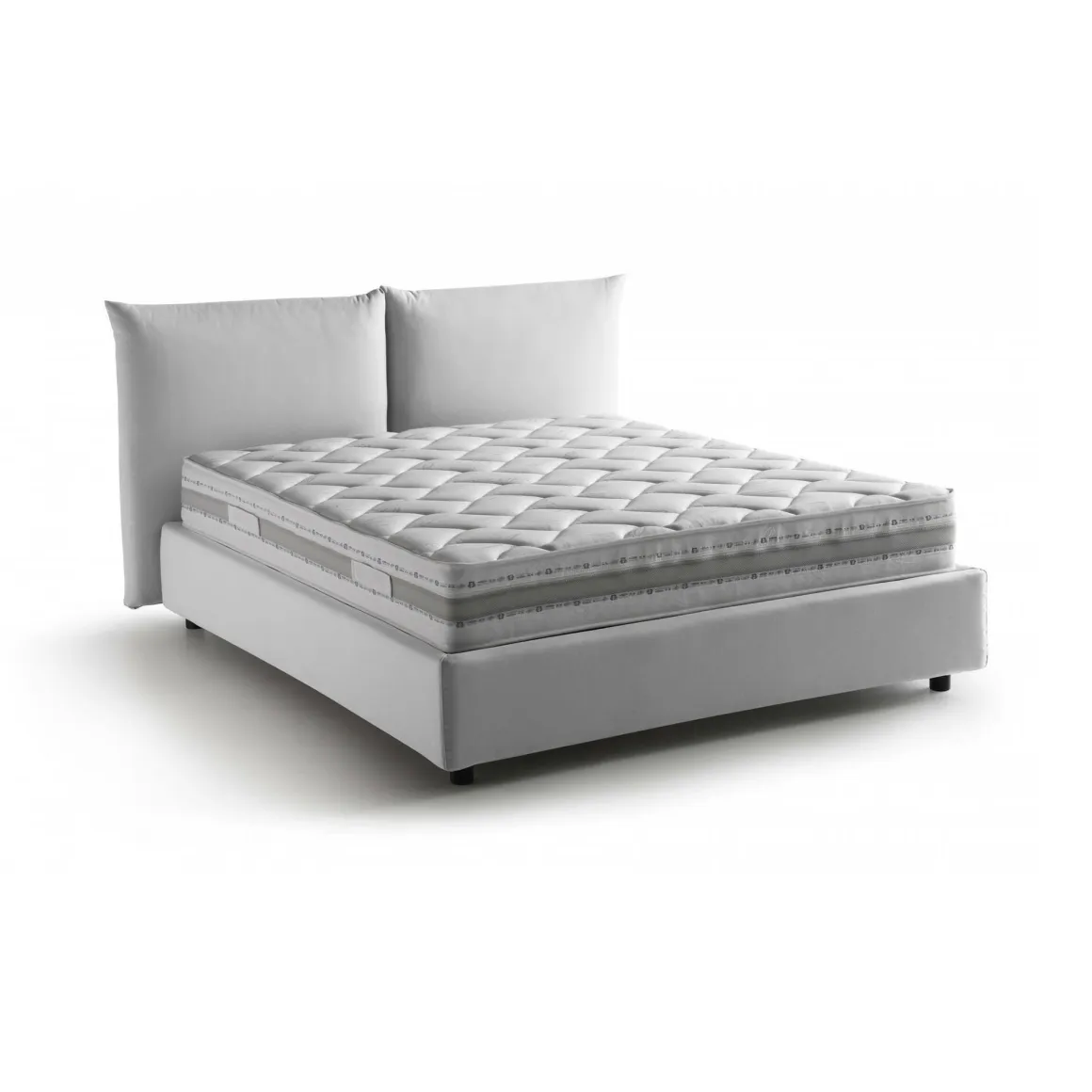 Letto matrimoniale contenitore bianco 190x225cm imbottito - Arcole