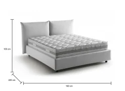 Letto matrimoniale contenitore bianco 190x225cm imbottito - Arcole