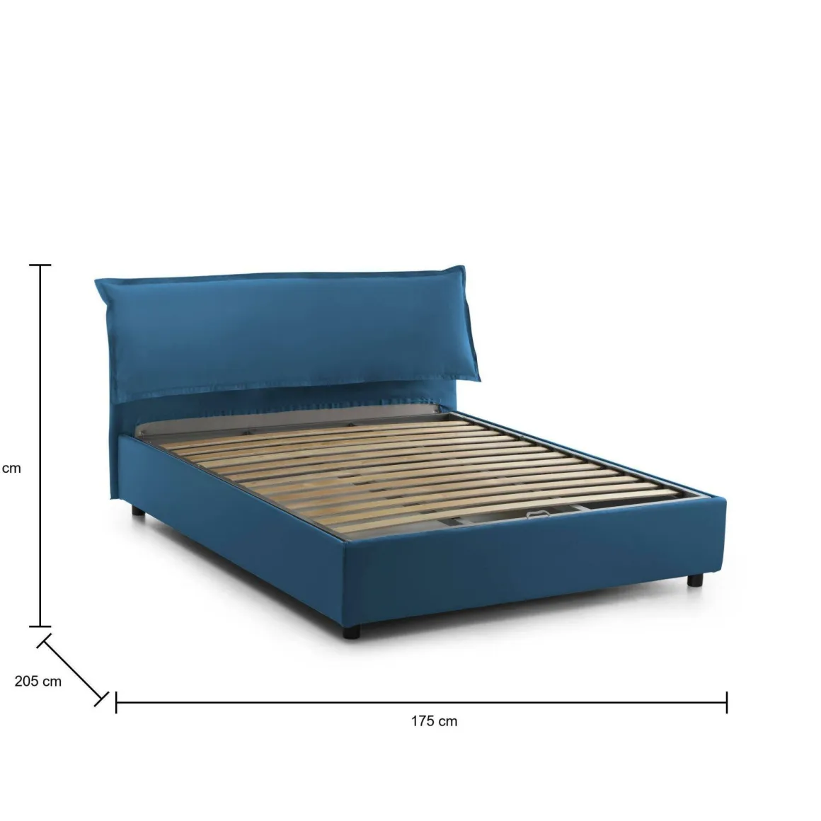 Letti Matrimoniali|Letti Contenitore > Dmora Letto matrimoniale contenitore 175x205cm salvaspazio - Anassimene Blu