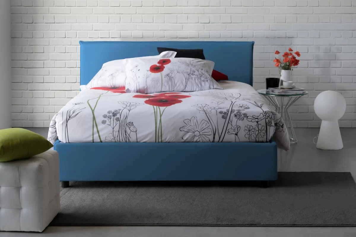 Letti Matrimoniali|Letti Contenitore > Dmora Letto matrimoniale contenitore 175x205cm salvaspazio - Anassimene Blu