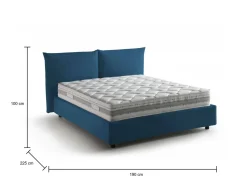Letti Matrimoniali|Letti Contenitore > Dmora Letto matrimoniale contenitore 190x225cm sfoderabile - Aghineo Blu