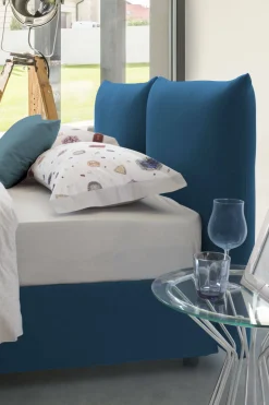 Letti Matrimoniali|Letti Contenitore > Dmora Letto matrimoniale contenitore 190x225cm sfoderabile - Aghineo Blu