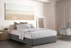 Letti Matrimoniali|Letti Contenitore > Dmora Letto matrimoniale contenitore 175x205cm accogliente - Almond Grigio