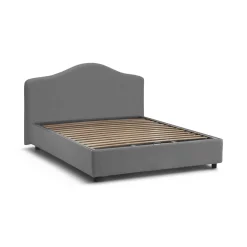 Letti Matrimoniali|Letti Contenitore > Dmora Letto matrimoniale contenitore 175x205cm classico - Akasha Grigio