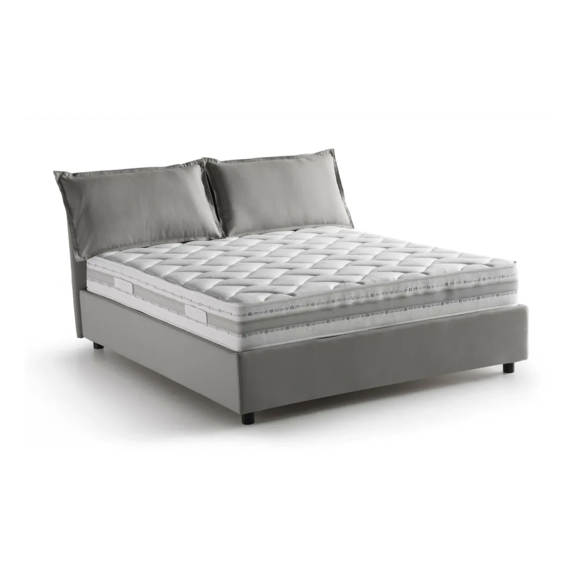 Letti Matrimoniali|Letti Contenitore > Dmora Letto matrimoniale contenitore 175x205cm moderno - Ashlee Grigio