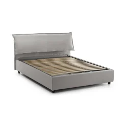 Letti Matrimoniali|Letti Contenitore > Dmora Letto matrimoniale contenitore 175x205cm robusto - Amilcare Grigio