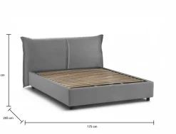Letto matrimoniale contenitore grigio 175x205cm struttura in legno - Alabaster