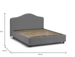 Letto matrimoniale contenitore grigio 175x215cm classico - Alborella