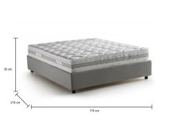 Letti Matrimoniali|Letti Contenitore > Dmora Letto matrimoniale contenitore 175x215cm porta oggetti - Geras Grigio
