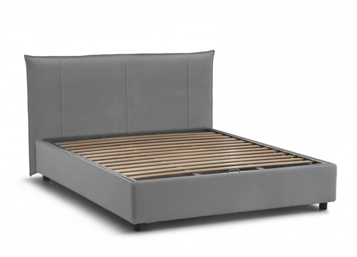 Letti Matrimoniali|Letti Contenitore > Dmora Letto matrimoniale contenitore 175x215cm salvaspazio - Aishia Grigio