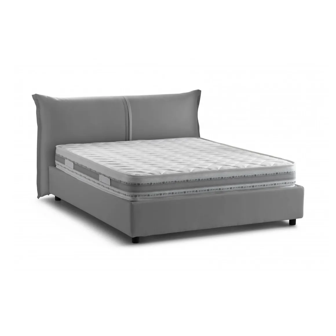 Letto matrimoniale contenitore grigio 175x215cm stabile - Aldus