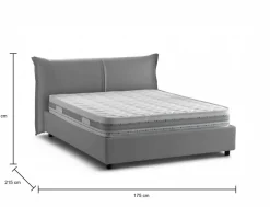 Letto matrimoniale contenitore grigio 175x215cm stabile - Aldus