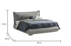 Letti Matrimoniali|Letti Contenitore > Dmora Letto matrimoniale contenitore 190x215cm - Arpino Grigio