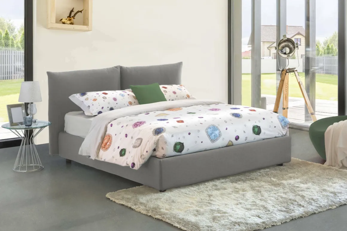 Letti Matrimoniali|Letti Contenitore > Dmora Letto matrimoniale contenitore 175x205cm con materasso - Anassimene Rosso
