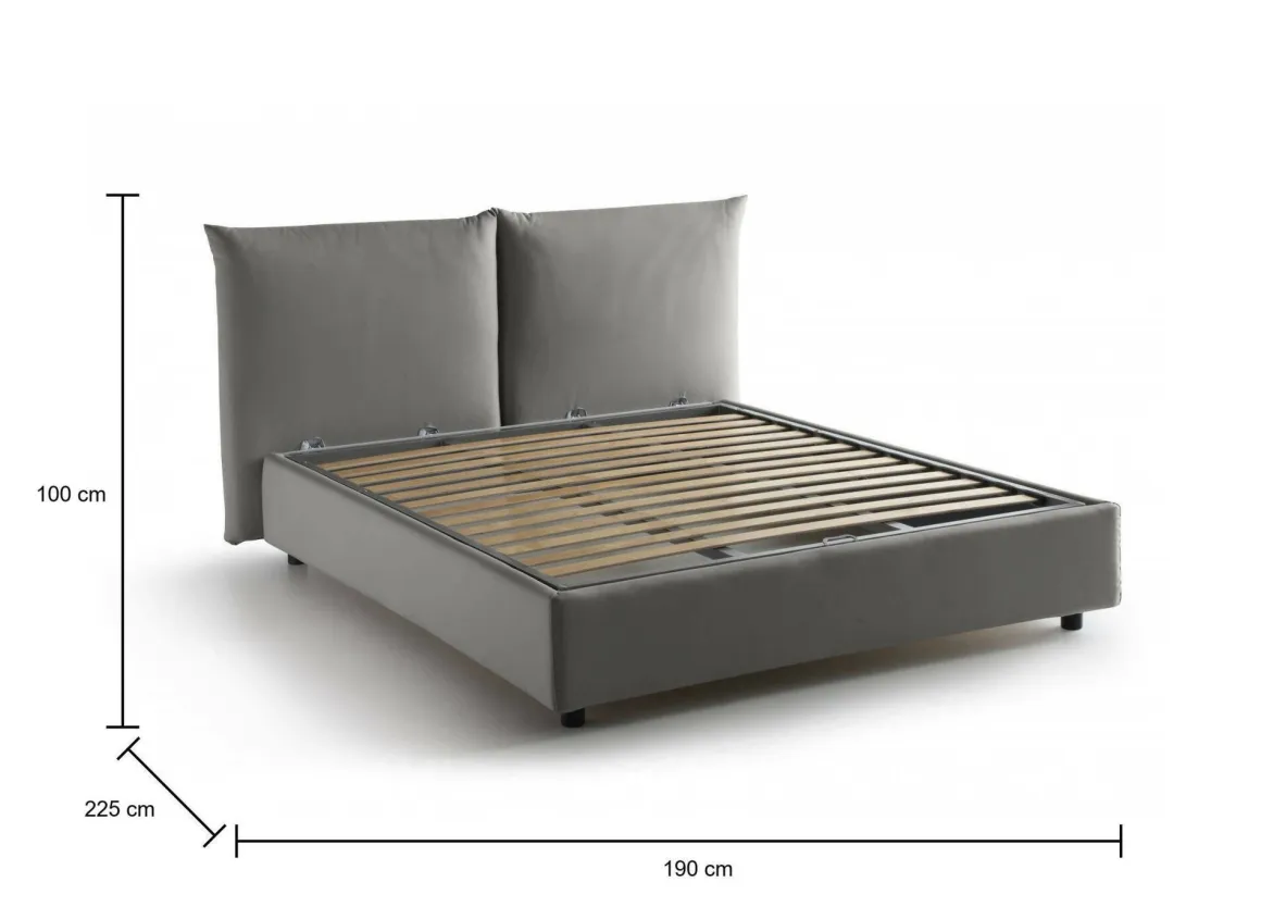 Letti Matrimoniali|Letti Contenitore > Dmora Letto matrimoniale contenitore 175x205cm con materasso - Anassimene Rosso
