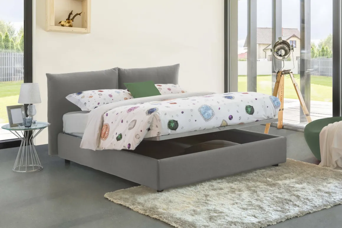 Letti Matrimoniali|Letti Contenitore > Dmora Letto matrimoniale contenitore 175x205cm con materasso - Anassimene Rosso