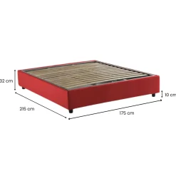 Letti Matrimoniali|Letti Contenitore > Dmora Letto matrimoniale contenitore 175x215cm con materasso - Amy Rosso