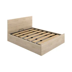 Letti Matrimoniali|Letti Contenitore > Dmora Letto matrimoniale contenitore tortora 171x204cm imbottito - Albanio Grigio