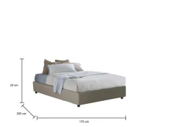 Letti Matrimoniali|Letti Contenitore > Dmora Letto matrimoniale contenitore tortora 175x205cm chic - Viburno Grigio