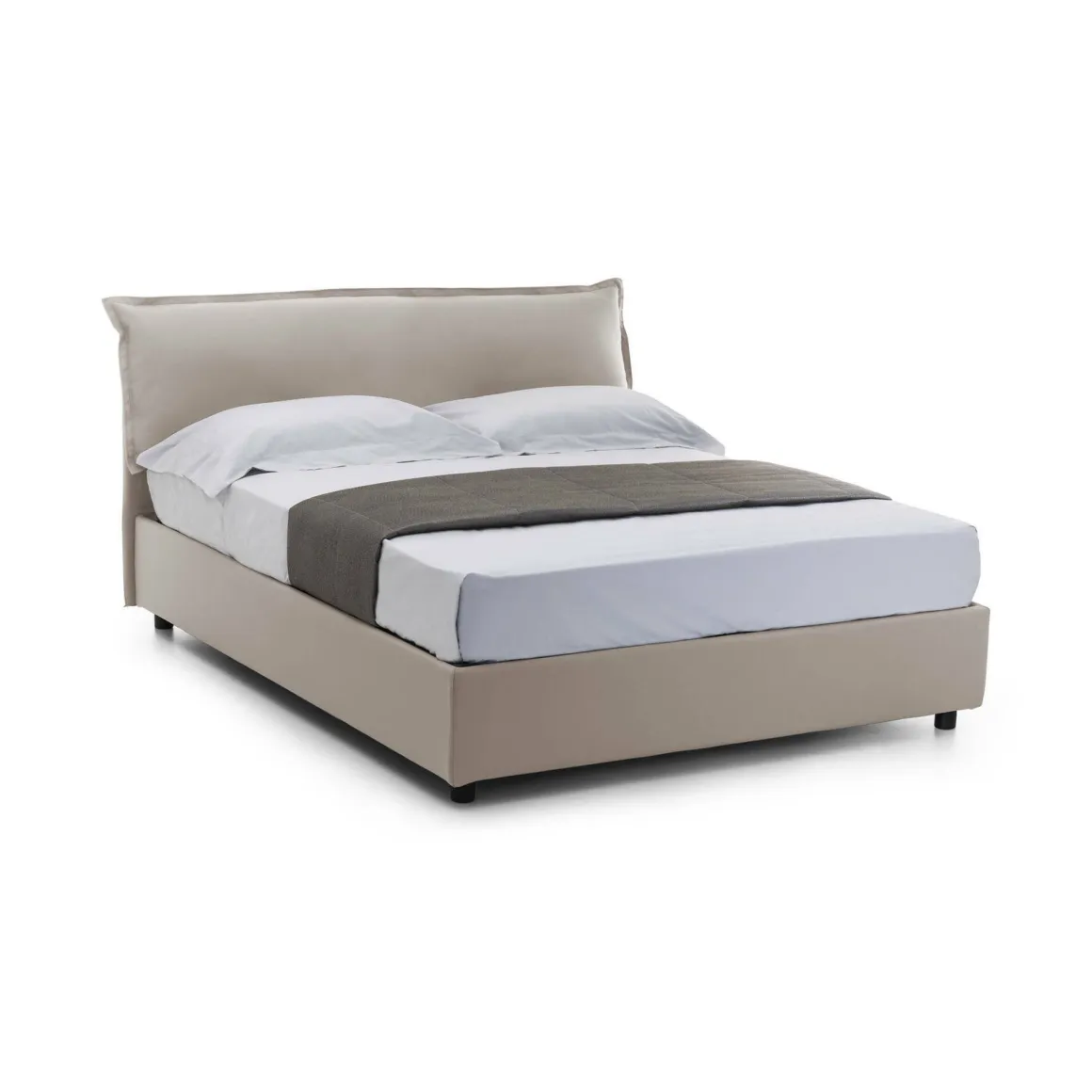 Letti Matrimoniali|Camera Da Letto > Dmora Letto matrimoniale contenitore tortora 175x205cm comodo - Almond Grigio Tortora