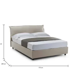 Letti Matrimoniali|Camera Da Letto > Dmora Letto matrimoniale contenitore tortora 175x205cm comodo - Almond Grigio Tortora