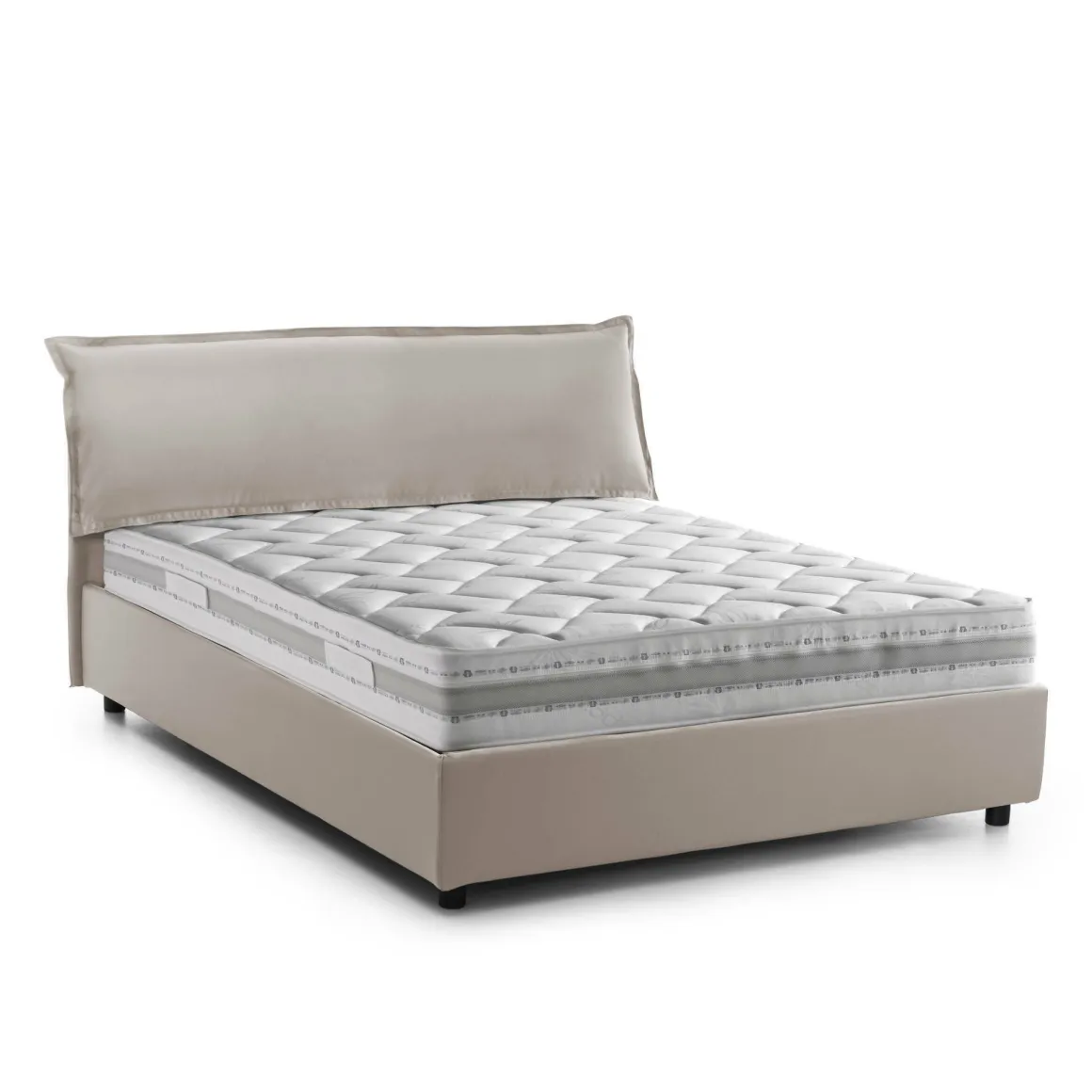 Letti Matrimoniali|Camera Da Letto > Dmora Letto matrimoniale contenitore tortora 175x205cm comodo - Almond Grigio Tortora