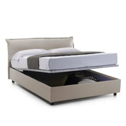 Letti Matrimoniali|Camera Da Letto > Dmora Letto matrimoniale contenitore tortora 175x205cm comodo - Almond Grigio Tortora