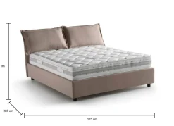 Letti Matrimoniali|Letti Contenitore > Dmora Letto matrimoniale contenitore tortora 175x205cm con piedini antiscivolo - Annibale Grigio Tortora